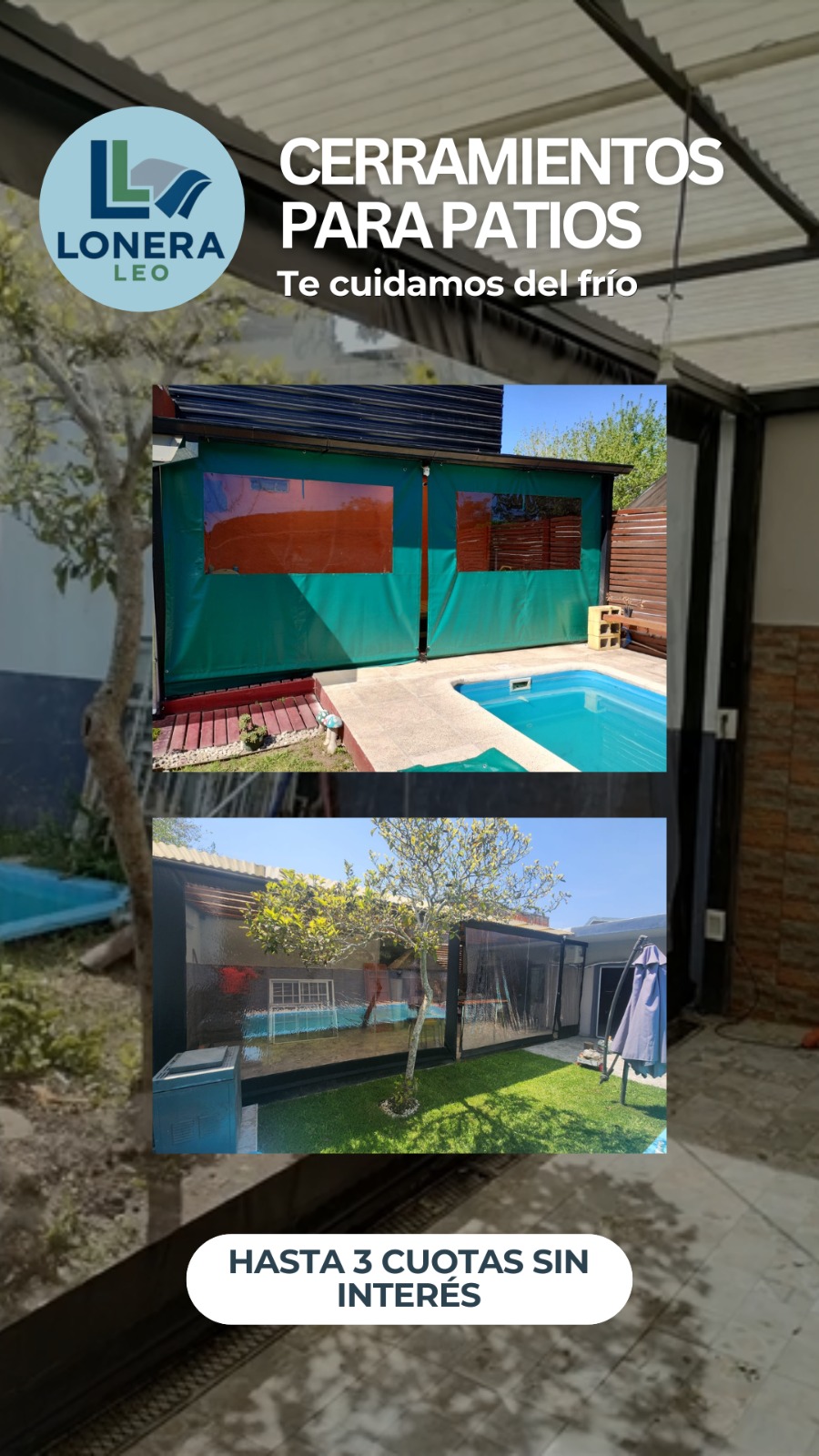 Cerramientos para patios, quinchos y galerías - Lonera Leo