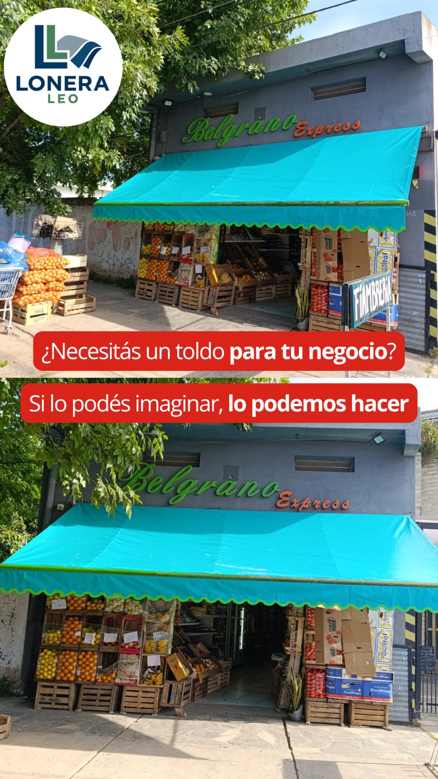 Toldos para comercios y locales - Lonera Leo